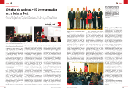 130 años de amistad y 50 de cooperación entre Suiza y Perú