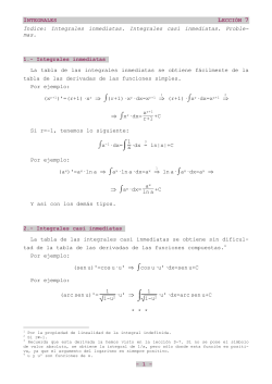 Integrales inmediatas y casi inmediatas