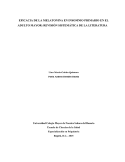 eficacia de la melatonina en el tratamiento del insomnio primario en