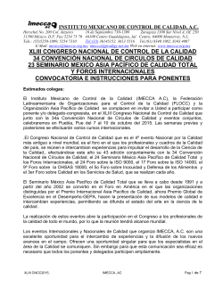 participante nacional - Instituto Mexicano de Control de Calidad
