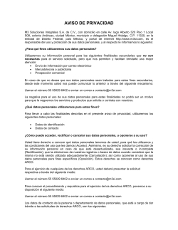 AVISO DE PRIVACIDAD - M3 Soluciones Integrales SA de CV