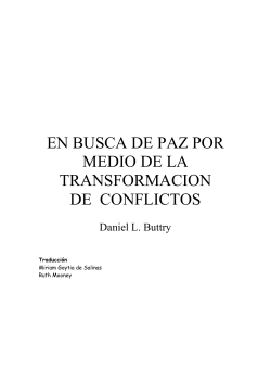 en busca de paz por medio de la transformacion de conflictos