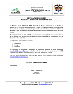 CONVOCATORIA P&Uacute;BLICA AUDIENCIA RENDICI&Oacute;N