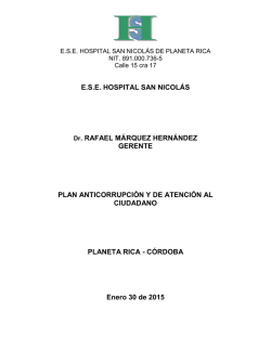 E.S.E. HOSPITAL SAN NICOL&Aacute;S Dr. RAFAEL M&Aacute;RQUEZ
