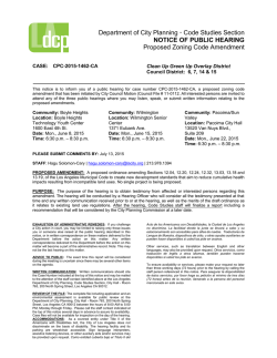 Department of City Planning · Code Studies Section NOTICE OF
