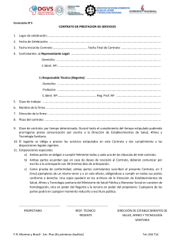 Contrato de prestación de servicios Formulario Nº 3