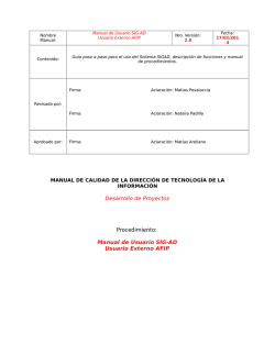 Manual de Usuario SIG-AD Usuario Externo AFIP
