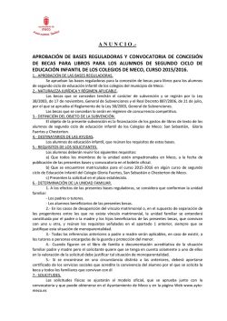 bases convocatoria becas libros curso 2015-2016