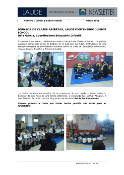 Newsletter Marzo 2015 - Laude Fontenebro School