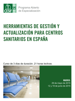 HERRAmientas de gesti&oacute;n y actualizaci&oacute;n para centros