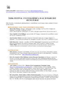 Rencontre Programme - 23 ème Festival CulturAmérica 2015