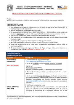 Proceso de Reinscripción al Séptimo Semestre 2016-1