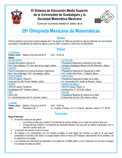 Jalisco - Olimpiada Mexicana de Matemáticas