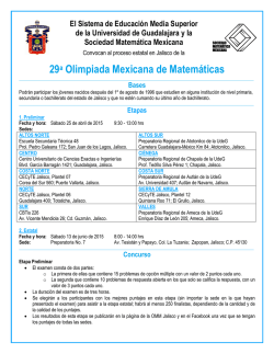 Jalisco - Olimpiada Mexicana de Matem&aacute;ticas