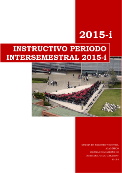 INSTRUCTIVO PERIODO INTERSEMESTRAL 2015-i