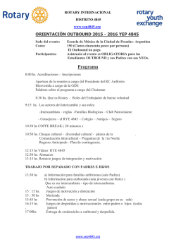 PROGRAMA ORIENTACION Outbounds MAYO 2015