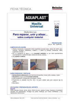 Ficha Técnica Aguaplast Masilla Universal