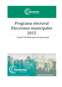 Programa Electoral de GANEMOS CÓRDOBA