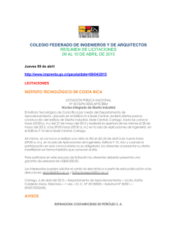 informaci&oacute;n - Colegio Federado de Ingenieros y de Arquitectos