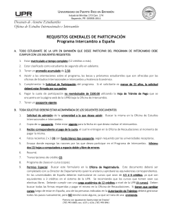 Requisitos Participación Intercambio España