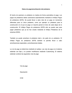 1 Datos de pago/amortizaci&oacute;n del pr&eacute;stamo El hecho de autorizar