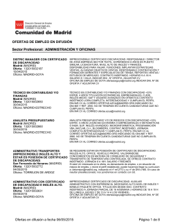 Ofertas difundidas por el Servicio Público de Empleo de MADRID