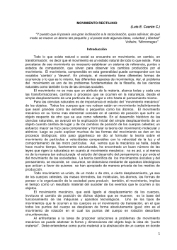 MOVIMIENTO RECTILINIO (Luis E. Cuarán C.) “Y