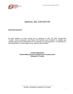 Manual de expositores - Expo Construcción Yucatán 2015