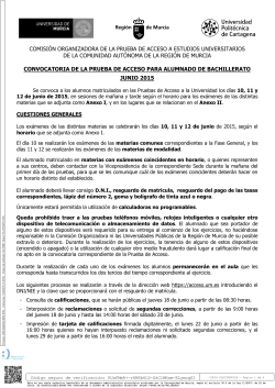 Convocatoria de examen - Universidad de Murcia