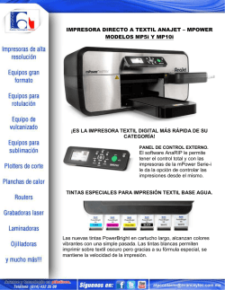 impresoras para textiles Anajet&reg; mPower