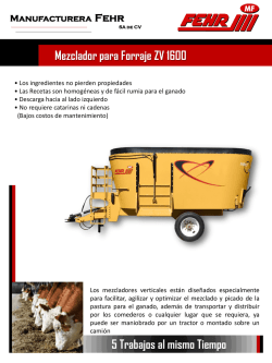 5 Trabajos al mismo Tiempo Mezclador para Forraje ZV 1600