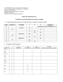 Hoja de trabajo no. 1 - Departamento de Qu&iacute;mica General