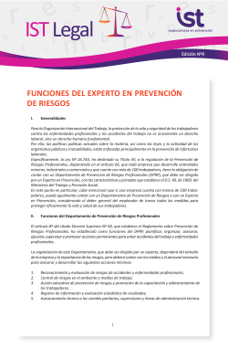 Boletín IST Legal N 9 Funciones del Experto en Prevención