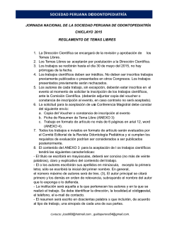 Reglamento Temas Libres - Sociedad Peruana de Odontopediatría