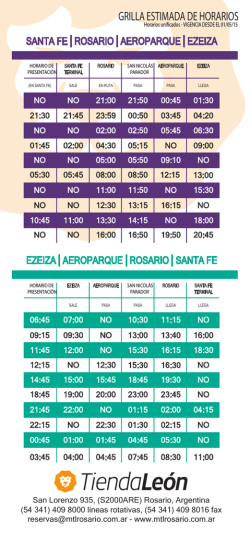 horarios Ezeiza