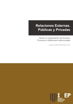 Relaciones Externas. Públicas y Privadas