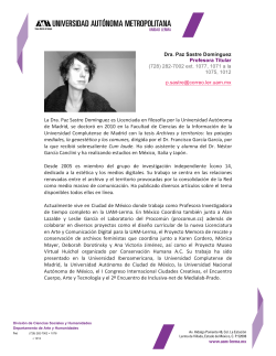 La Dra. Paz Sastre Domínguez es Licenciada en