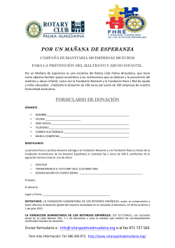 POR UN MAÑANA DE ESPERANZA - Rotary Club Palma Almudaina