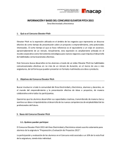 informaci&oacute;n y bases del concurso elevator pitch 2015
