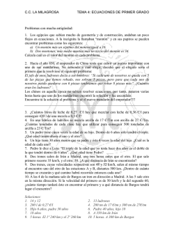Problemes d`equacions primer grau I