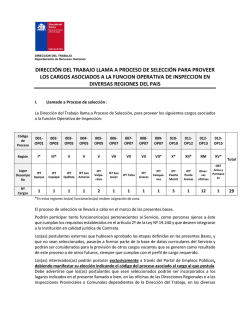 direcci&oacute;n del trabajo llama a proceso de selecci&oacute;n para proveer los