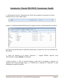 Instalaci&oacute;n Cliente RIS-PACS Carestream Health