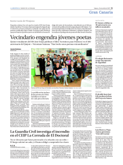 Noticia en el periódico La Provincia (martes, 21 de abril de 2015)
