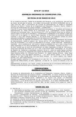 ACTA N° 13/2014 - COOMECIPAR Ltda.
