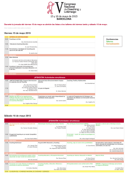 Cronograma 2015 - Congreso Nacional de Coaching y Liderazgo