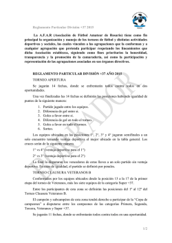 Reglamento Particular División +37 2015 1/2 La A.F.A.R