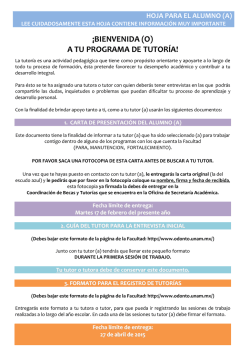 Hoja del Alumno de Tutor&iacute;as - Facultad de Odontolog&iacute;a