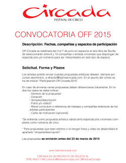 CONVOCATORIA OFF 2015