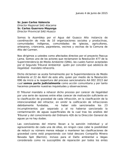 Jueves 4 de Junio de 2015 Sr. Juan Carlos
