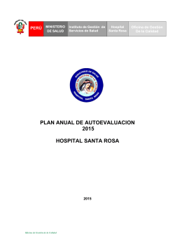 PLAN ANUAL DE AUTOEVALUACION 2015 HOSPITAL SANTA ROSA